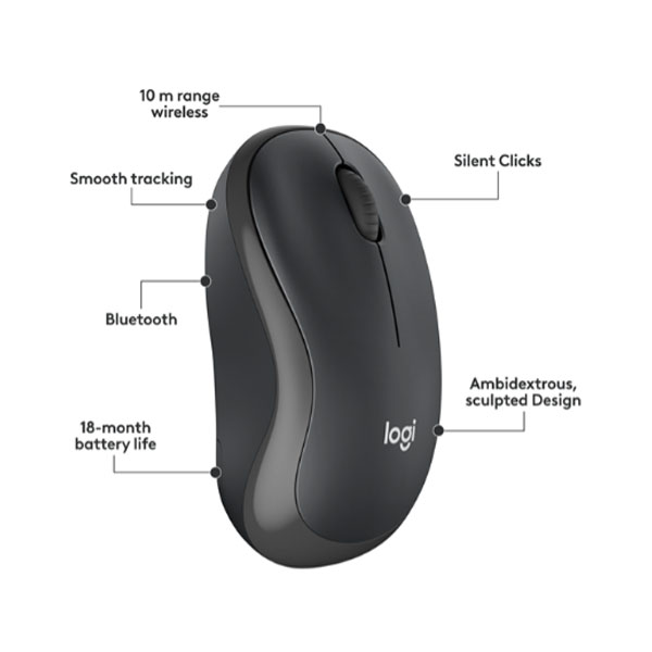 Chuột không dây Bluetooth Logitech M240 Silent (Đen)