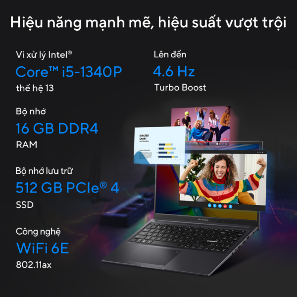 Laptop Asus Vivobook 15X OLED S3504VA-L1226W (i5 1340P/ 16GB/ 512GB SSD/15.6 inch FHD OLED/Win11/ Bạc/ Vỏ nhôm)