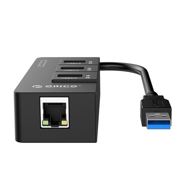 Bộ chia USB 1 ra 3 Orico HR01-U3 (từ 1 ra 3 cổng USB3.0 và 1 cổng mạng Lan Giga )