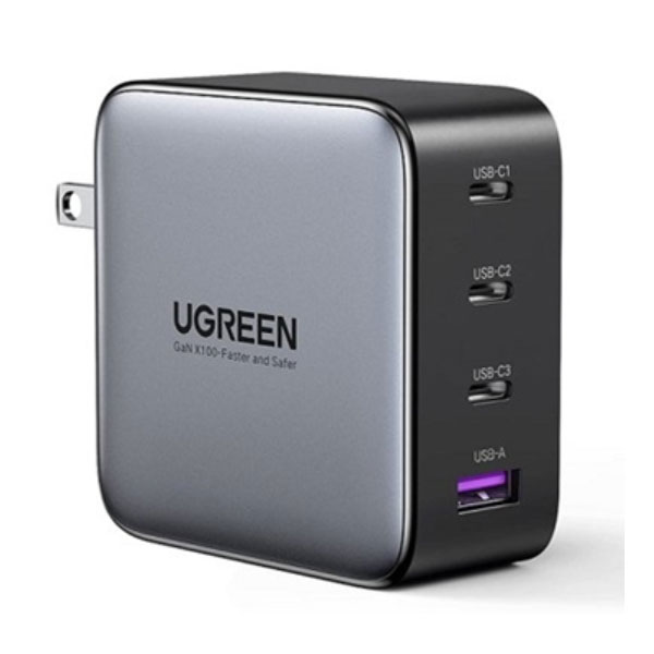 Củ sạc Ugreen 40737 sạc nhanh 100W 3 USB Type C, 1 USB Type A hỗ trợ GaN