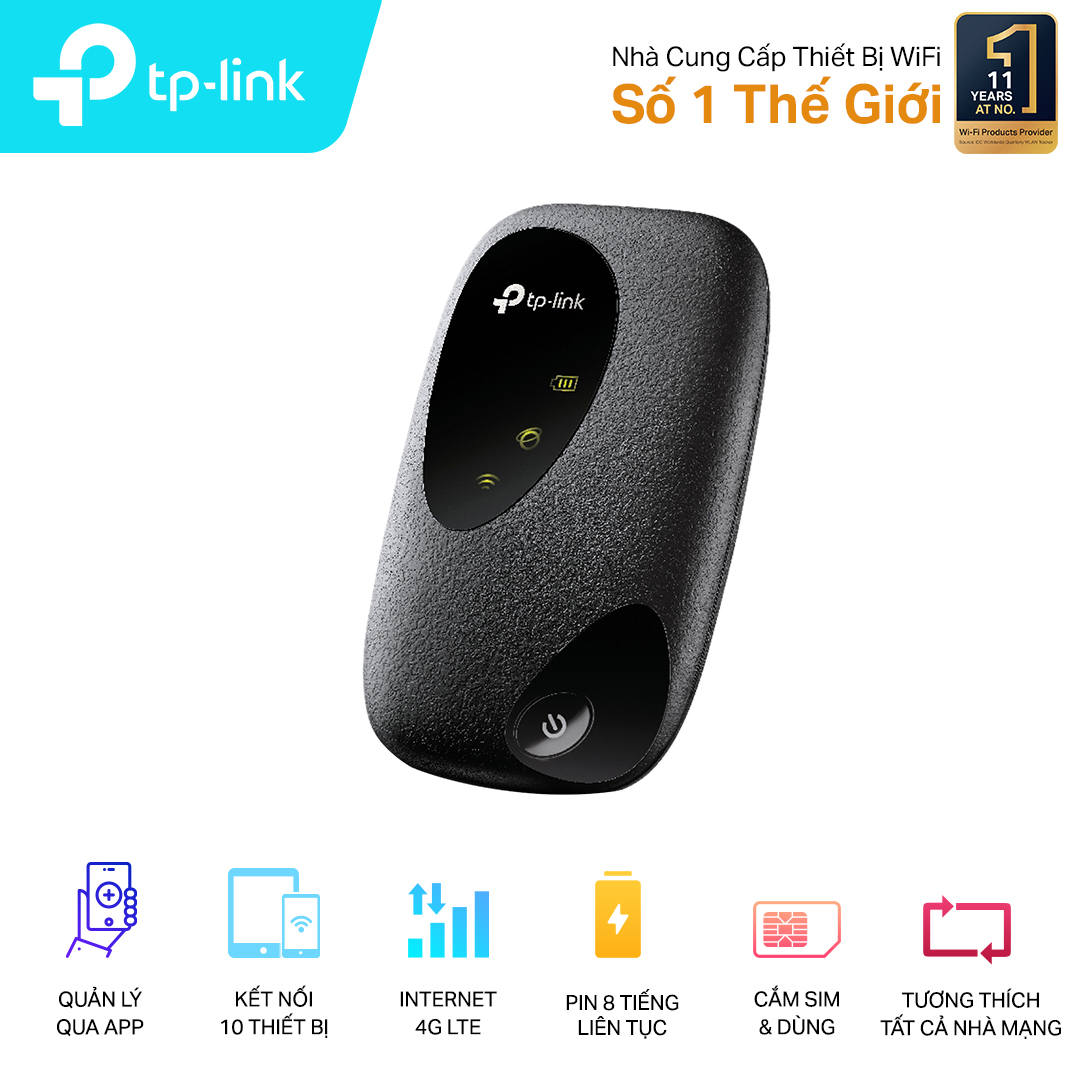 Bộ phát wifi 4G TP-Link M7000 (Hàng trưng bày) (4G LTE/ Ăng-ten ngầm/ Khe Sim 4G/ 10 User)
