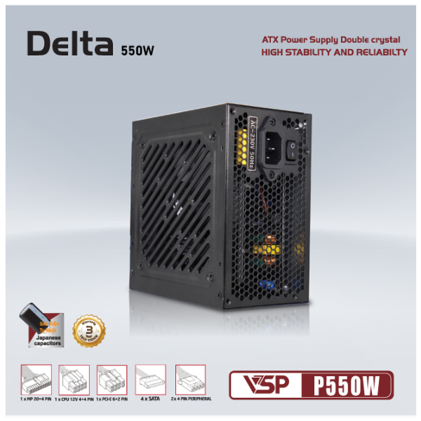 Nguồn máy tính VSP DELTA P550W 