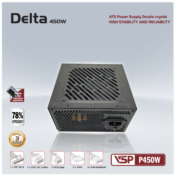 Nguồn máy tính VSP DELTA P450W 
