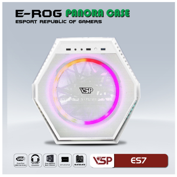 Vỏ máy tính VSP E-ROG ES7 White 
