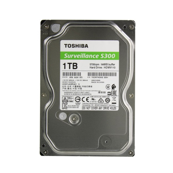 Ổ cứng camera Toshiba V300 HDWV110UZSVA 1TB (3.5Inch/ 5700rpm/ 64MB/ SATA3)