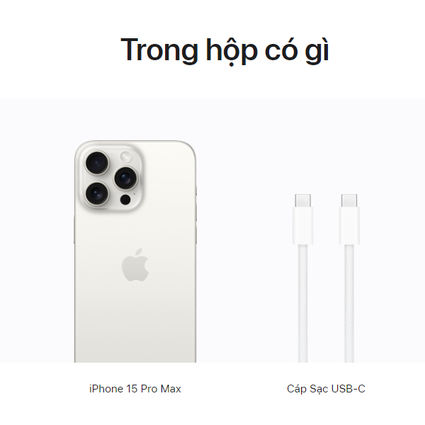 Điện thoại thông minh Apple iPhone 15 Pro Max 1TB/ White Titanium