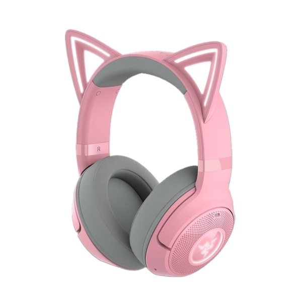 Tai nghe không dây chùm đầu Razer Kraken Kitty V2 BT-Hồng(Quartz Edition)-Wireless Bluetooth RGB Headset with Kitty Ears_RZ04-04860100-R3M1