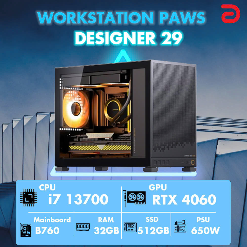 Máy trạm Workstation PAWS DESIGNER 29-I7/32GB/RTX4060
