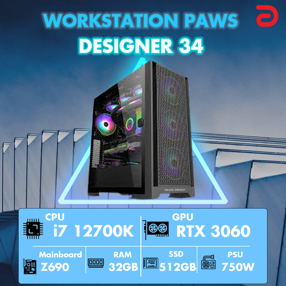 Máy trạm Workstation PAWS DESIGNER 34-I7/32GB/RTX3060