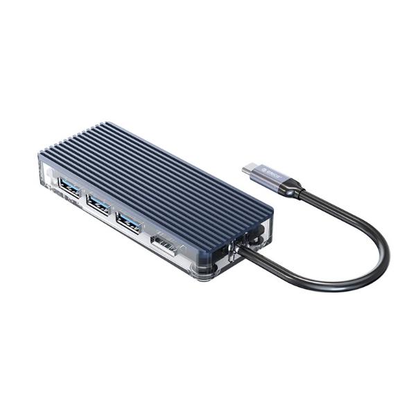 Cáp chuyển đổi 6 trong 1 Orico WB-6TS-GY từ USB Type-C sang 3 cổng USB 3.0, HDMI, SD