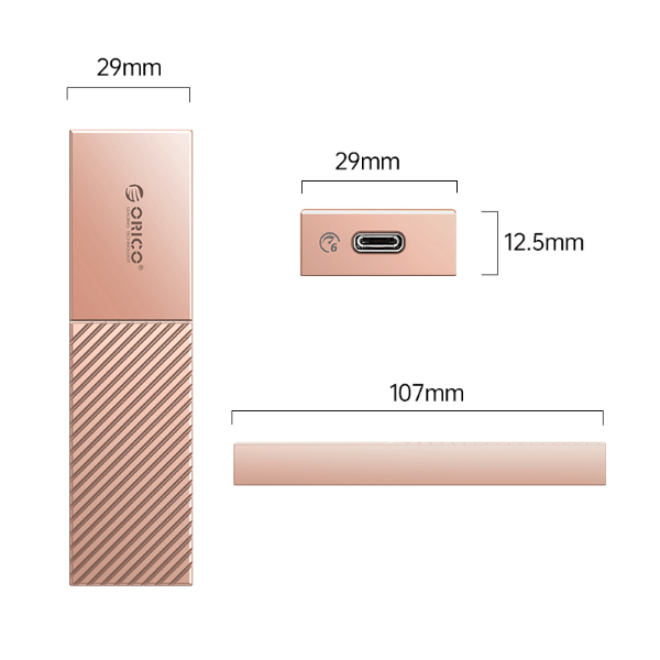 Hộp đựng ổ cứng Orico M205C3-BP-RG SSD M2 Sata Màu vàng đồng