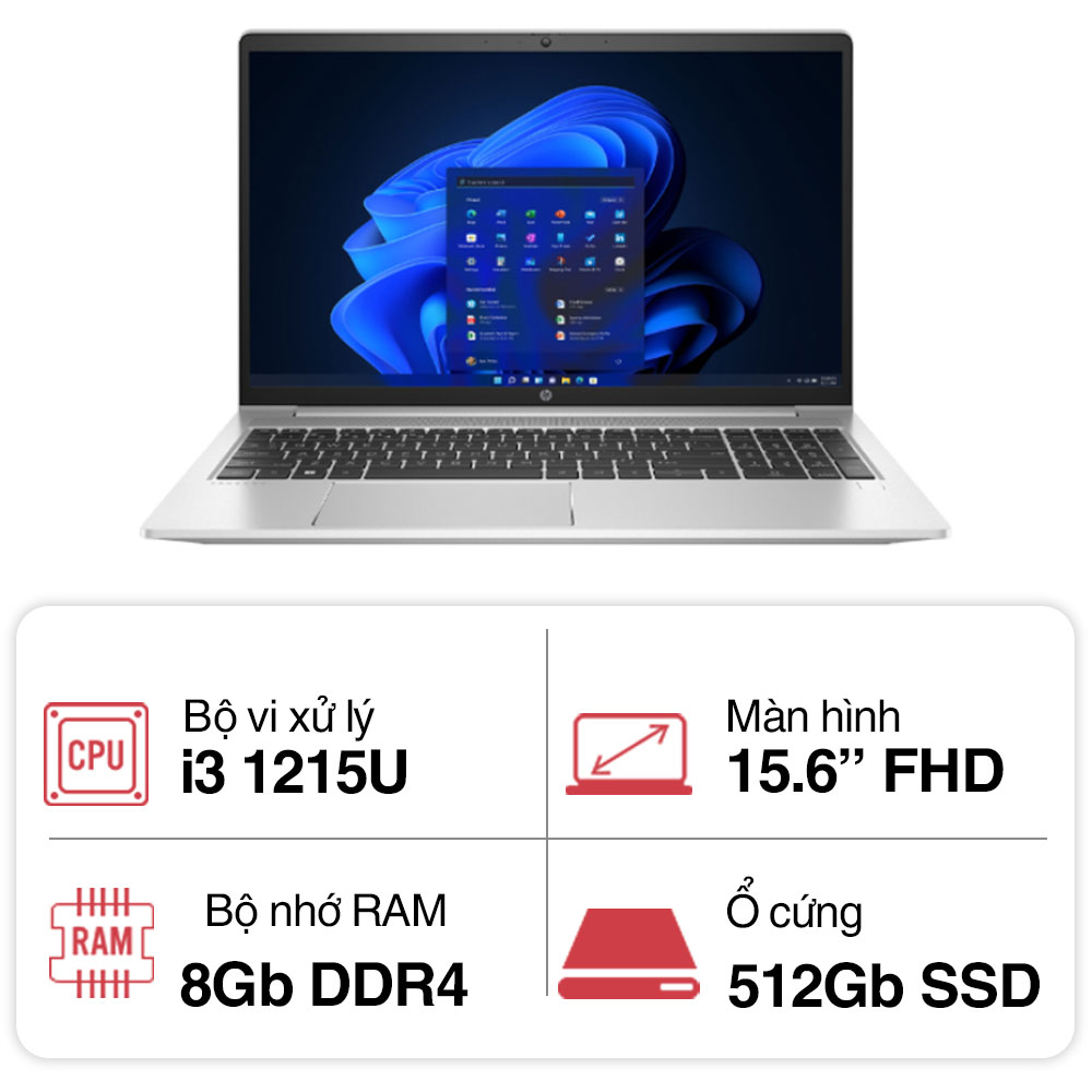 Laptop HP ProBook 450 G9 6M0Y5PA (i3 1215U/ 8GB/ 512GB SSD/15.6 inch/Win11/ Silver)