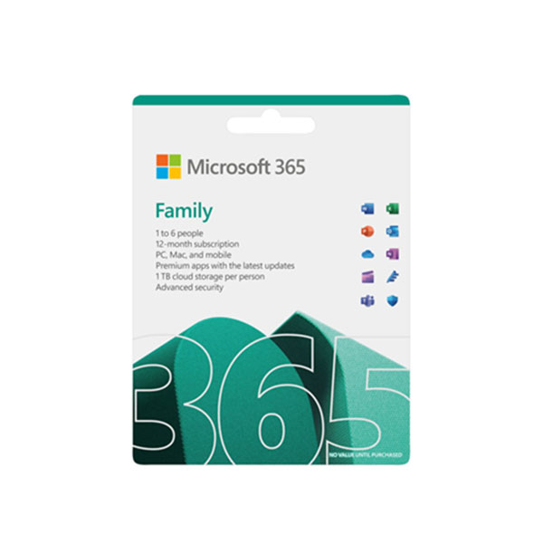 Phần mềm Microsoft 365 Family English Subscr 1YR APAC EM Medialess Emerging Market P10 (6GQ-01896)