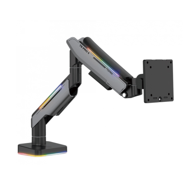 Giá treo màn hình Human motion T9 Pro 2 RGB (1 màn hình/ 22inch - 43inch/ Xám đen/ Gắn bàn)