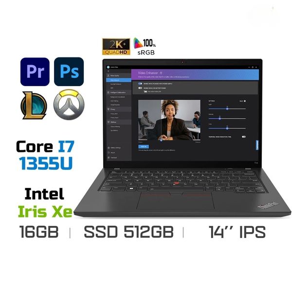 Laptop Lenovo ThinkPad T14 GEN 4 Winpro (i7 1360P/ 16GB/ 512GB SSD/14 inch WUXGA/Win 11 Pro/ Black/ Carbon/3Y)