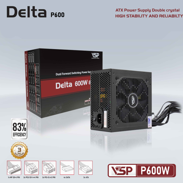 Nguồn máy tính VSP DELTA P600W