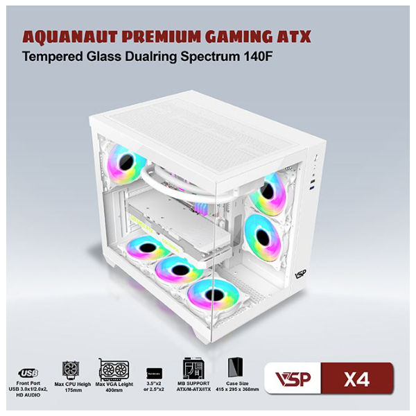 Vỏ máy tính VSP AQuanaut X4 Trắng