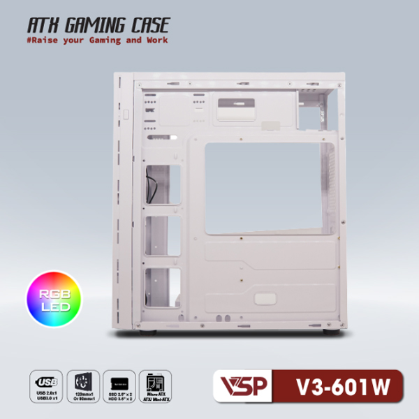 Vỏ máy tính VSP V3-601 Trắng