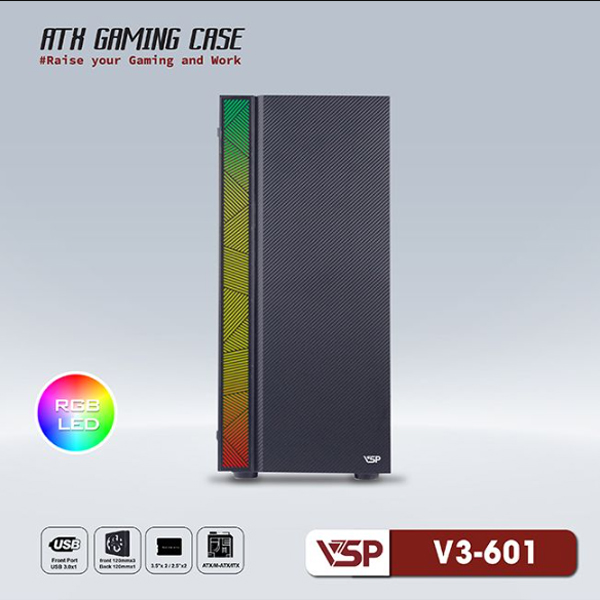Vỏ máy tính VSP V3-601 Đen