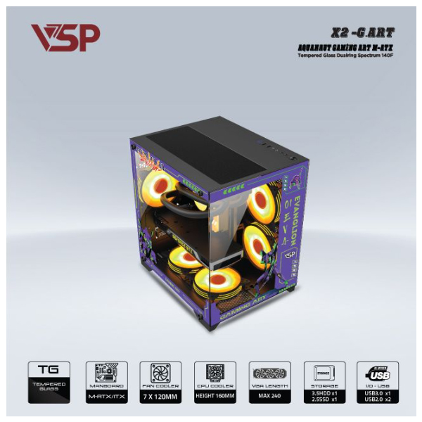 Vỏ máy tính VSP X2 - G.ART Đen