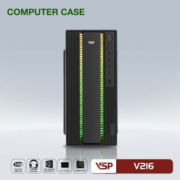 Vỏ máy tính VSP V216 Đen