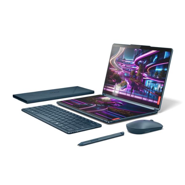 Laptop Lenovo Yoga Book 9 13IMU9 83FF001SVN (Ultra 7 155U/ 32GB/ 1TB SSD/13.3 inch OLED Touch/Win 11/ Office/ Tidal Teal/ Vỏ nhôm/ Mouse/ Key/ 2Y)