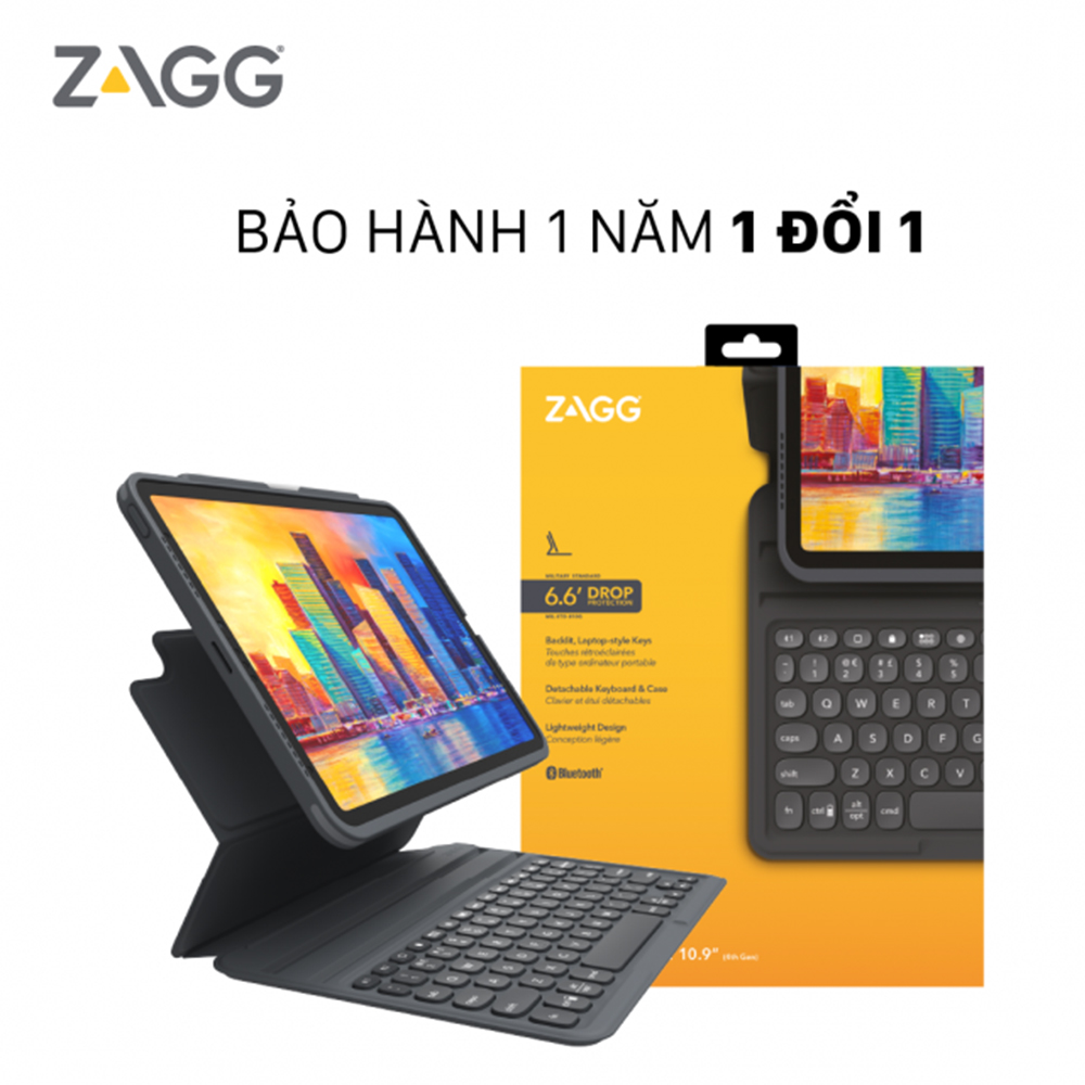 Ốp lưng kèm phím ZAGG Pro Keys - iPad Air (10.9 inch/ Bluetooth)