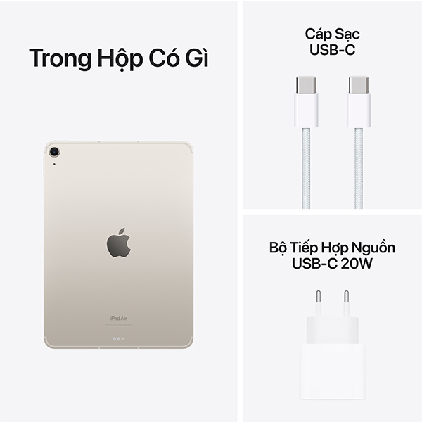 Máy tính bảng Apple IPad Air 6 11inch Wifi (8GB/ 128Gb/ Starlight/ MUWE3ZA/A)