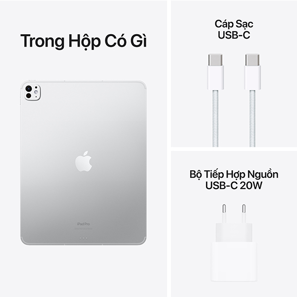 Máy tính bảng Apple IPad Pro 13 M4 Wifi (16GB/ 1TB/ Silver/ Cấu trúc Nano)