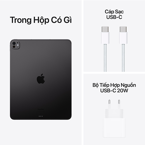 Máy tính bảng Apple IPad Pro 13 M4 Wifi (16GB/ 1TB/ Space Black/ Cấu trúc Nano)