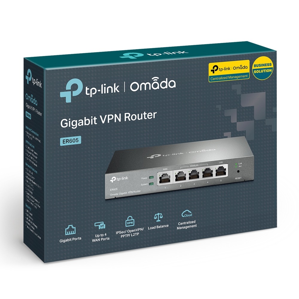 Thiết bị cân bằng tải TP-Link TL-ER605 (4 cổng WAN/ 55 User)