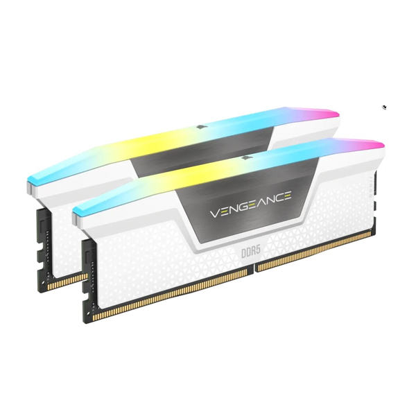 Ram desktop Corsair Vengeance CMH64GX5M2B5200C40W 64GB (2x32GB) White (DDR5/ 5200 Mhz/ LED RGB/ Tản nhiệt/ Non-ECC)