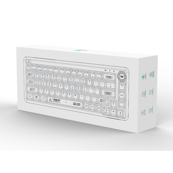 Bàn phím cơ Aula 3 MODE F68 Đen Trong Suốt (Ice crystal switch/ Polycarbonate/ LED RGB)
