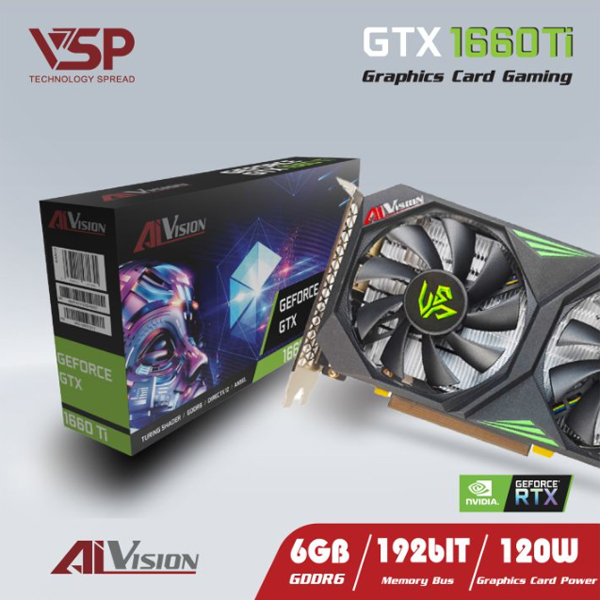 Card đồ họa AiVision GeForce GTX 1660 TI 6GB (GDDR6/ 192 bit)
