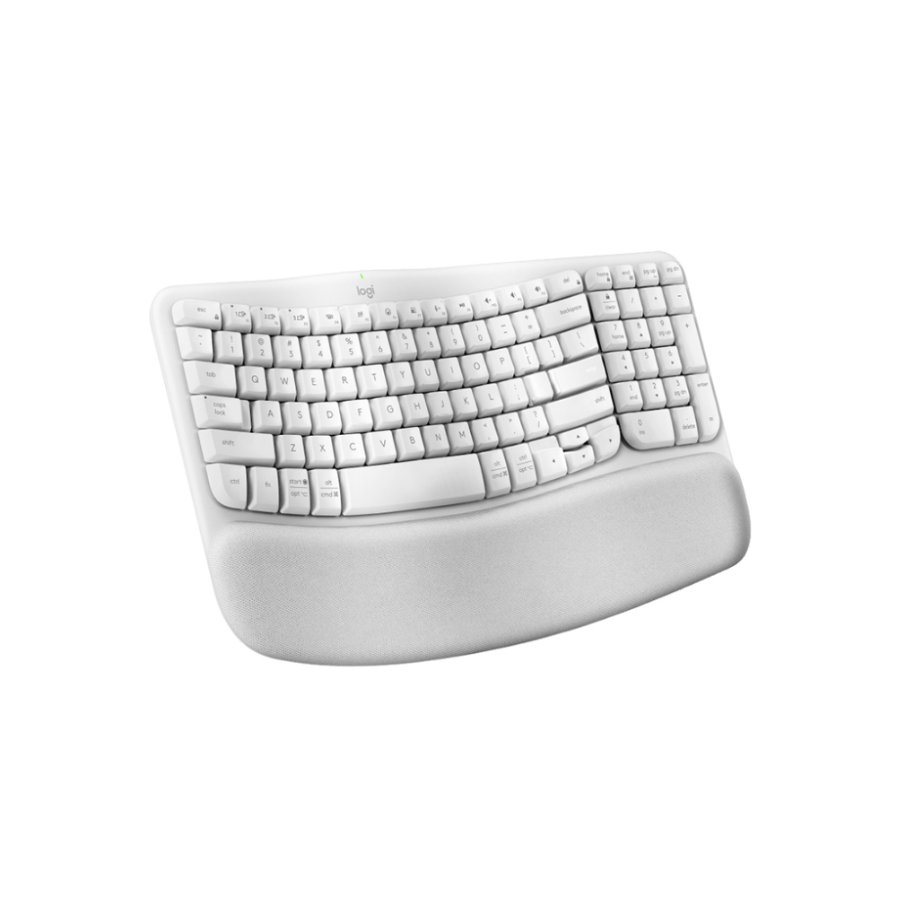 Bàn phím không dây Logitech Wave Keys Ergonomic (Bluetooth/Wireless/ Trắng)