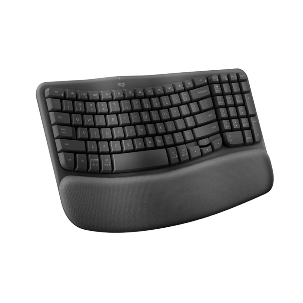 Bàn phím không dây Logitech Wave Keys Ergonomic (Bluetooth/Wireless/ Đen, Xám)