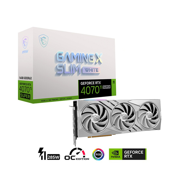 Card đồ họa MSI GeForce RTX 4070 Ti SUPER 16G GAMING X SLIM WHITE (GDDR6X/ 256 bit)