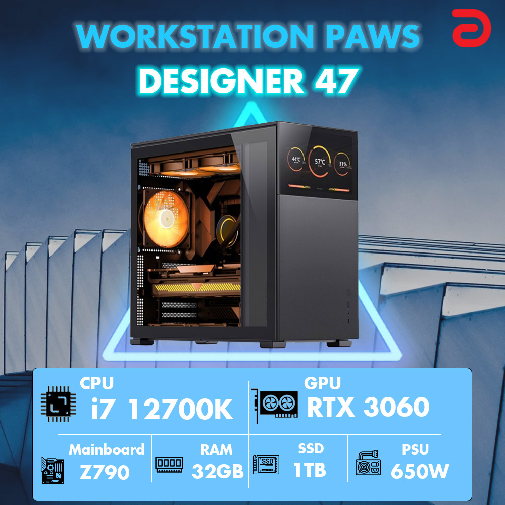 Máy trạm Workstation PAWS DESIGNER 47-I7/32GB/RTX3060 12Gb