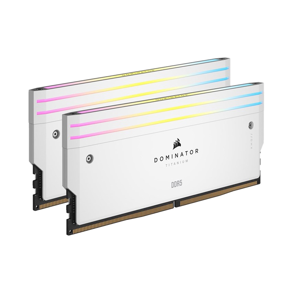 Ram desktop Corsair Dominator Titanium White 96GB (2x48GB) CMP96GX5M2B6600C32W (DDR5/ 6600 Mhz/ LED RGB/ Non-ECC)