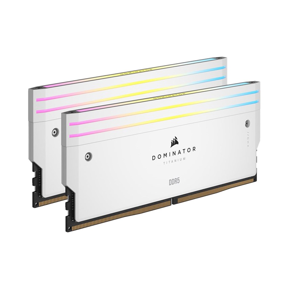 Ram desktop Corsair Dominator Titanium White 32GB (2x16GB) CMP32GX5M2B6000C30W (DDR5/ 6000 Mhz/ LED RGB/ Non-ECC)