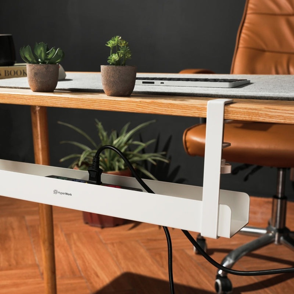 Khay giấu dây kẹp bàn HyperWork HPW-CM01-WHT Trắng