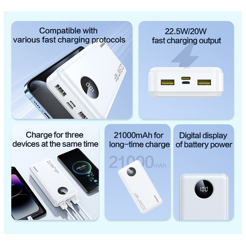 Pin sạc dự phòng Pisen 21.000 mAh PRO-Power Cube TS-D301 22.5W 