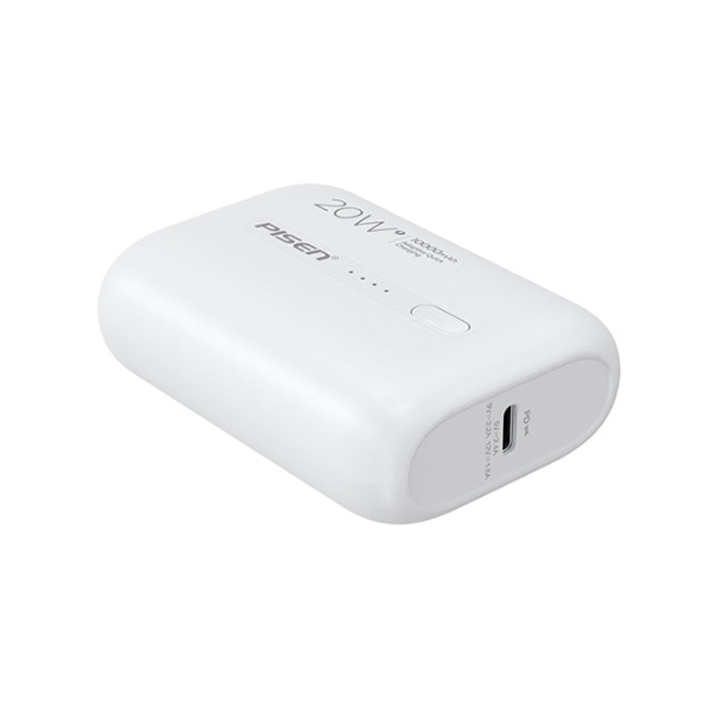 Pin sạc dự phòng Pisen 10.000 mAh QUICK-Power Tiny TS-D304 20W Màu trắng