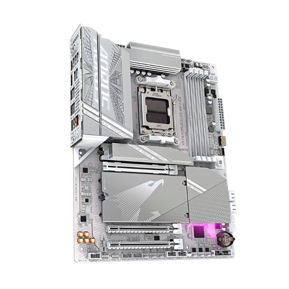 Mainboard Gigabyte X870 AORUS ELITE WIFI7 ICE DDR5 (AMD X870/ Socket AM5/ 4 khe ram/ 2.5 Gigabit LAN)