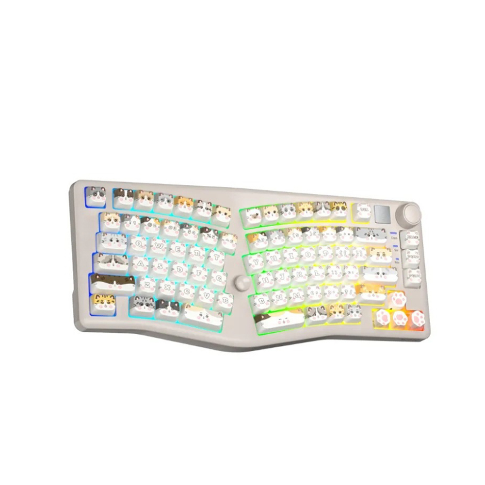 Bàn phím cơ LEOBOG ALICE A75 Moon Cat trắng Ramboo switch (Bluetooth/Wireless/ LED RGB)