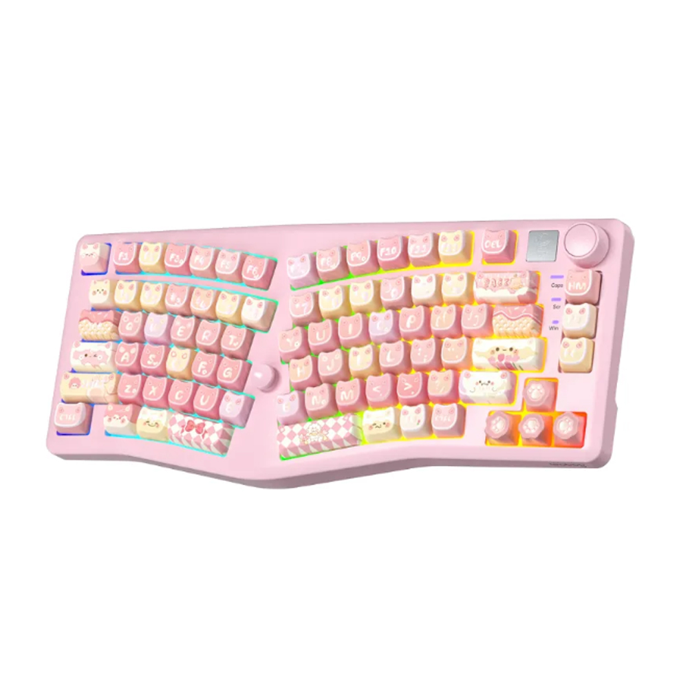 Bàn phím cơ LEOBOG ALICE A75 Moon Cat hồng Ramboo switch (Bluetooth/Wireless/ LED RGB)