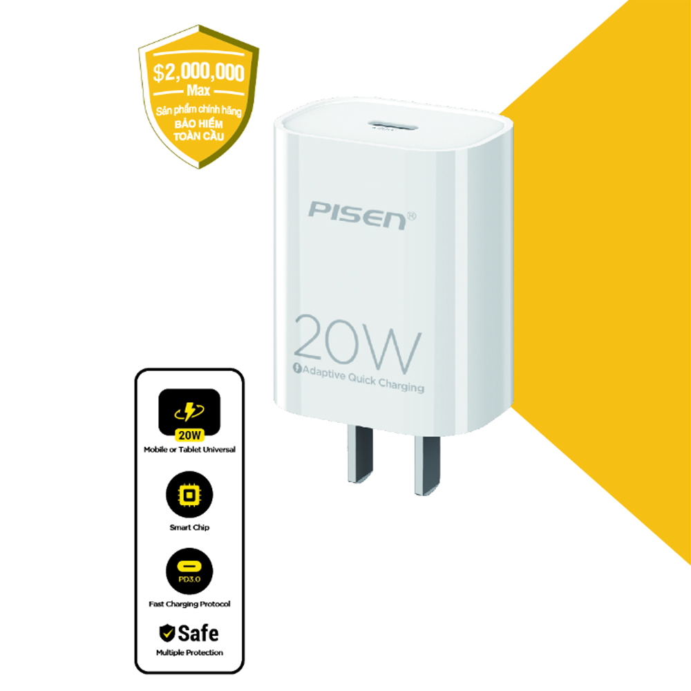Củ sạc Pisen type C 20W TS-C135A