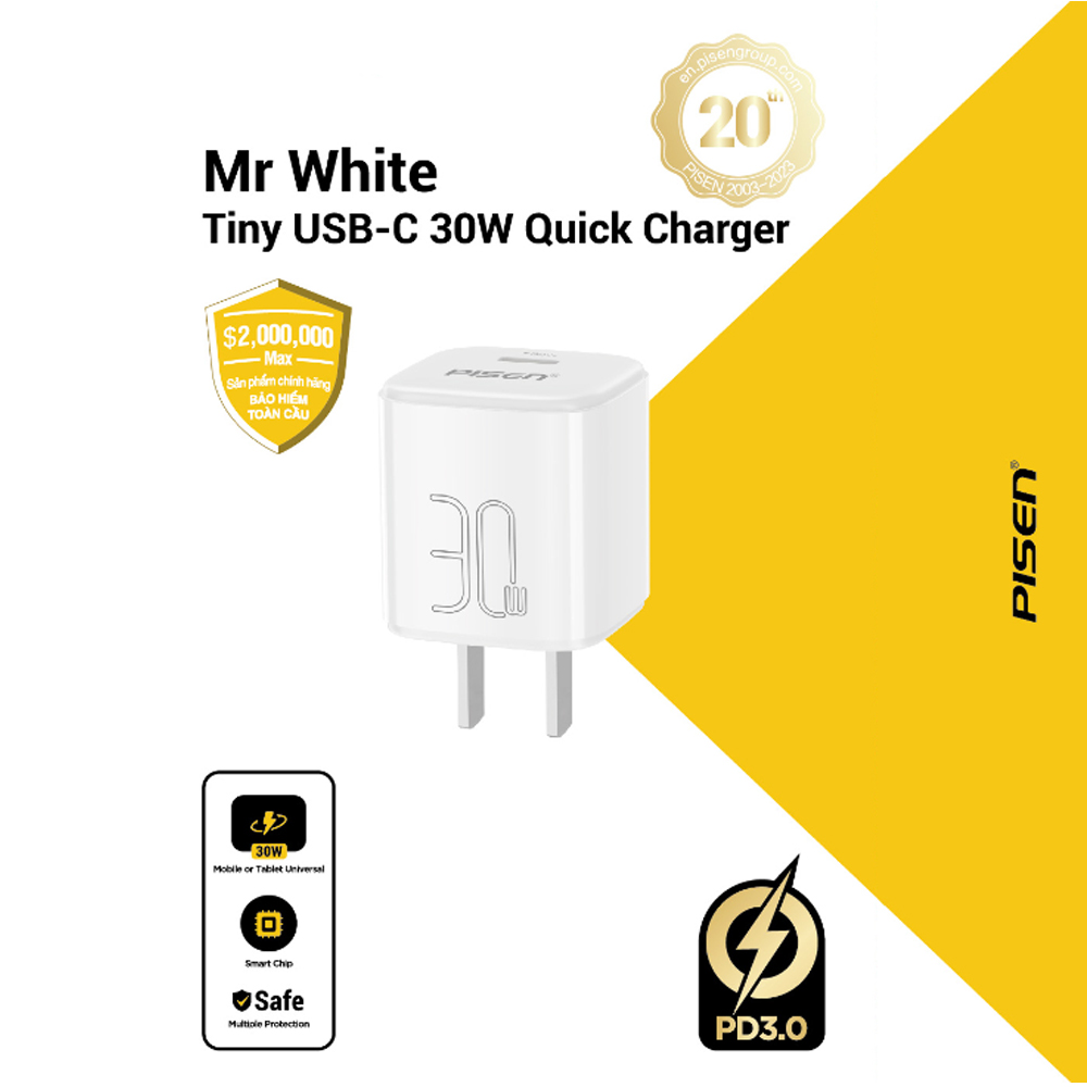 Củ sạc Pisen type C 30W TS-C175 