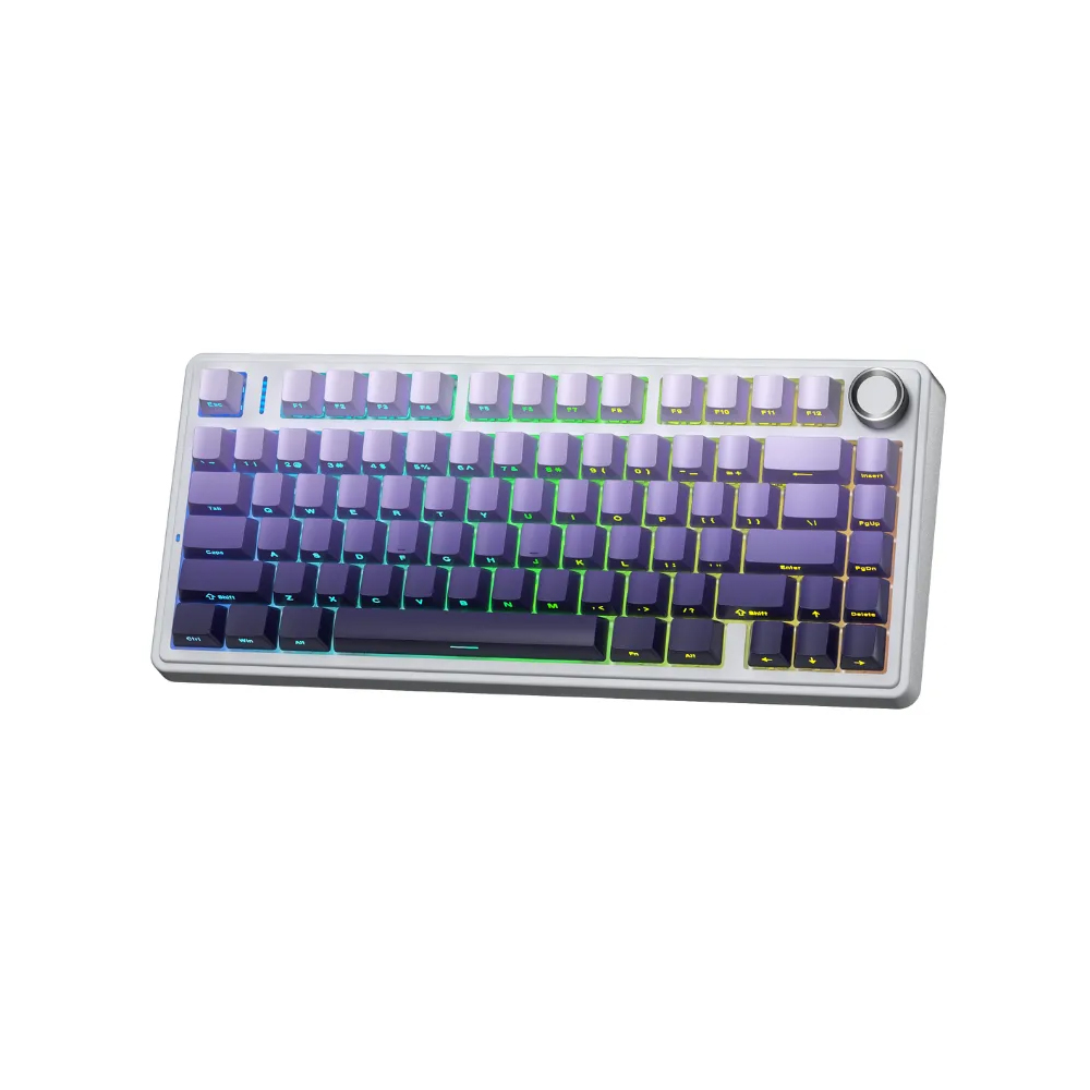 Bàn phím cơ Aula 3 MODE F75/ F75 PRO Trắng+tím gradient Star Vector switch (Bluetooth/Wireless/ LED RGB)