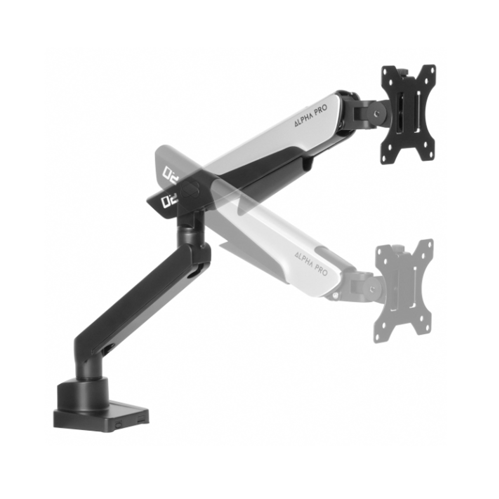 Giá treo màn hình HyperWork Alpha Pro GMA02-WHT Trắng (1 màn hình/ 22inch - 38inch/ Trắng/ Gắn bàn)